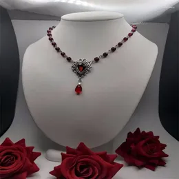 Kolczyki Dangle Victorian romantyczny serc różaniec naszyjnik renesans średniowieczny wampir czarowniczy gotycki przyjęcie weselne prezent biżuterii