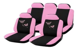 9pcs Car Seat Covers Beautiful Butterfly Embroidery Universal Full Sedans Auto Interior Accessories Cars Care1163944