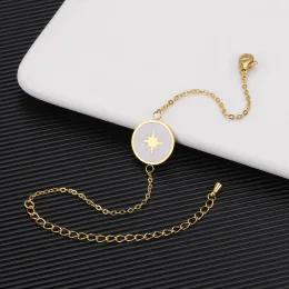 Dripping Oil Octagonal Star 14k Gold Bracelets Simple Polaris Adjustment Bracelets Fashion Jewelry Girls Gifts