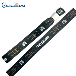 Braccialetti YERLLSOM 200 pezzi / lotto braccialetti in tessuto personalizzati di alta qualità con logo personale stampato per eventi Y20060406