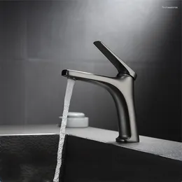 Rubinetti per lavabo bagno Rubinetto per lavabo monoforo con valvola in ceramica e miscelatori freddi Cromo/Nero/Oro/Grigio