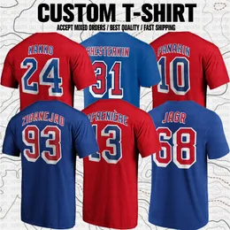 Custom Artemi Panarin Mika Zibanejad Chris Kreider Igor Shesterkin Vincent Trocheck USA Hockey Club Fans Branded T-Shirt Tees