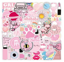 50st Cartoon Mix Pink Style VSCO Söt klistermärken Pack för barn Toys Laptop skateboard DIY Bagage Kylskåp Notbok Dekaler9146005
