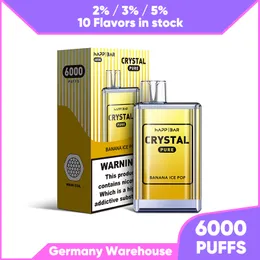 100% oryginalny hapd bar Vape 5000 6000 7000 Puff 7k Dostępowe E papierosy Cewki Kryształowa Cewka 12 ml DRYTUNAŁY VAPES 2% 20mg 10 Smaki Statek magazynowy UE