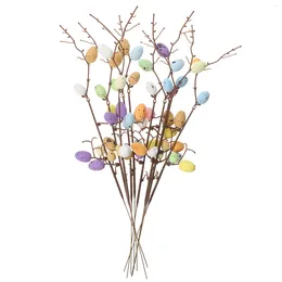 装飾的な花10 PCSイースターブランチ偽の卵の装飾ハウスプラントを飾る人工ピックPlantas人工装飾泡