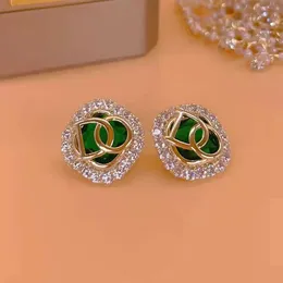 Micro inlaid diamond for women DO letter frozen niche high-end feel cute style earrings light luxury and trendy accessories