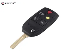 Ny ersättning 5 nycklar Remote Control Flip Folding Key Shell för XC70 XC90 V50 V70 S60 S80 C30 FOB -bil Key Case9690679