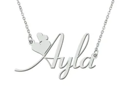 Ayla Name Necklace Pendant for Women Girlfriend Gifts Custom Nameplate Children Best Friends Jewelry 18k Gold Plated Stainless Steel