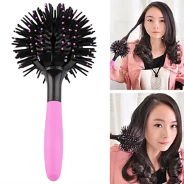 3D Circular Hair Brush Coman Salon Makeup 360 stopień Kulka Kulka narzędzie Magic Fazera odporna na ciepło pędzel do włosów 230208