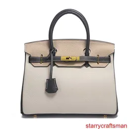 Genuine Leather Bags Trusted Luxury Handbag Foreign Trade Tail Goods Clearance 30 and 35 Genuine Leather Contrasting Platinum Bags at Special Prices A with LOGO HBTV