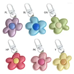 Keychains Flower Pendant Keychain Floral Shaped Bag Ornament Rings Holder Student Gift Fashion Jewelry Accessories