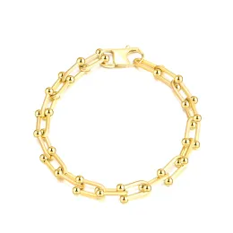 Pulseiras 5 peças por lote atacado corrente de aço inoxidável em forma de u 19cm 21cm 23cm corrente de aço inoxidável atacado