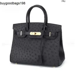 Designer-Tasche Bk Straußenhandtaschen Straußenhandtaschen Einkaufstasche 2024 New Skin Womens Style Handtasche mit Logo
