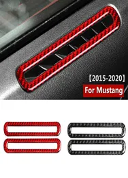 Auto Innen Carbon Faser Auto Tür Klimaanlage Outlet Vent Aufkleber für Ford Mustang 2015-2020 Auto Styling Zubehör 7260906