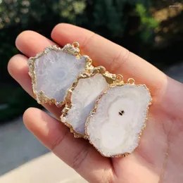 Naszyjniki wisiorek naturalne minerały onyksowe urok nieregularny agat druzy geode kryształ kwarc biżuterii Making Accessorory Craft