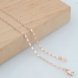 Kedjor 1st 2mm 3mm Womens 585 Rose Gold Color 50cm 60cm Smart Carving Link Chain Necklace