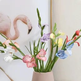 Dekorativa blommor konstgjorda siden blomma lång gren brud bukett pografiska rekvisita diy falska arrangemang vas bröllop fest dekoration