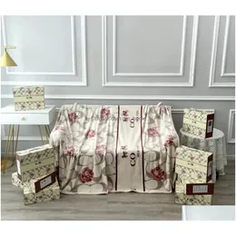 Decken Flanell Designer Mit Box Brief Weiche Decke Für Schlafzimmer Dekoration 150X200 cm Drop Lieferung Hause Garten Textilien Dhlin Beste qualität