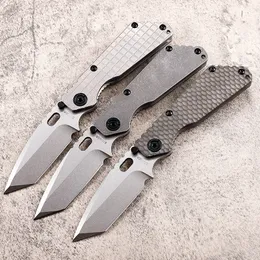 High End Strider SNG Folding Knife D2 Stone Wash Tanto Point Blade CNC TC4 Titaniumlegering Handle Ball Bearing Washer EDC Pocket Knives