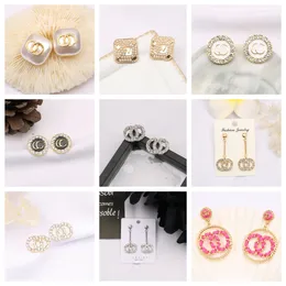 Vários brincos de luxo 925 prata designer brinco letras strass jóias mulheres 18k banhado diamante festa presentes de casamento 2024