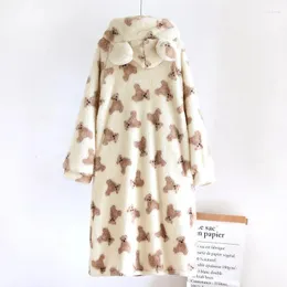 Kobietowa odzież sutowa wiosna jesienna zimowa flanelowa piżama dla kobiet długa szata jacke home nose wygodne ciepłe szlafrok