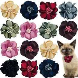 Hundkläder 100st Flower Bowties Halsekoration Grooming For Small Dogs Bulk Pets Cat Slidble Bows Accessories