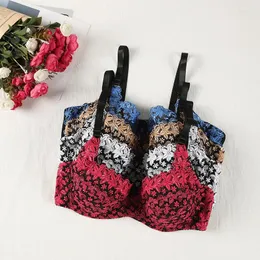 Bras Julexy Arrivals 2024 Plus Size C D Cup Lingerie Bra Sexy Women Lace Hollow Out Underwear Embroidery