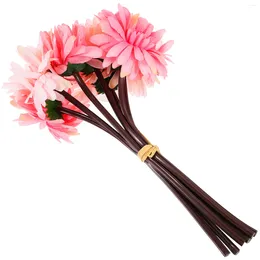 Flores decorativas 7pcs Artificial Gerbera Daisy Bouquet Hastes Arranjo Nupcial Casamento Jardim ao ar livre