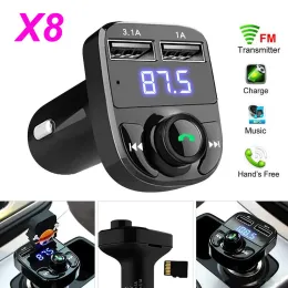 Kit de carro transmissor FM Bluetooth X8 Dual USB Carga rápida mãos livres MP3 Player ZZ