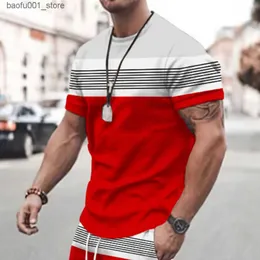 T-shirt da uomo 2023 T-shirt da uomo nuova a quadri stampata oversize da uomo allentata Top vacanza abbigliamento casual Gita quotidiana T-shirt a maniche corte morbida Q240220