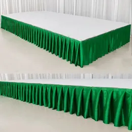 Table Skirt Ice Silk Chiffon Wedding For Party Banquet Restaurant Stage Decoration White Skirting Cloth