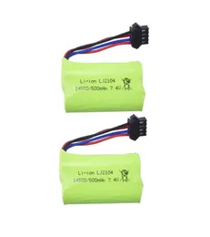 2PCS 74V 500mAh Lithium Battery For EC16 RC Boat Spare Part Ship Model Remote Control Car HighRate Lipo Battery Accessories7550500