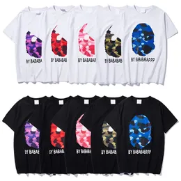 2024 Mens T Shirt Tops Tops عالية الجودة من القمصان الرياضية Tees Tees مصمم قطن القطن القصير أسماك القرش