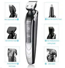 AllinOne Trimmer com 7 acessórios kit de aliciamento elétrico masculino máquina de cortar cabelo trimer barbeador barba nariz recarregável corte de cabelo 5180657