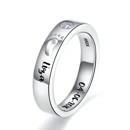 Кольца Strollgirl Sterling Sier, кольца на заказ с камнем, выгравированным именем, детские следы, кольца на палец для женщин, персонализированные ювелирные изделия