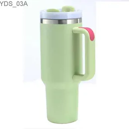 Water Bottles A 40oz Handle Cup Second Generation New Stainless Steel Thermal Insulation Cooling Double Vacuum Car Cup Handle Cup Household YQ240221