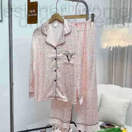 Mulheres sleepwear designer marca fragmentada leopardo impressão moda calças de mangas compridas gelo e neve seda pijama capa com bolsos para sair