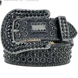 مصمم فاخر BB Belt Fashion BB Simon Belts for Men Women Black On Black Blue White Shiny Diamond Belt Multicolour with Bling Rhinestones كهدية بالجملة 9234