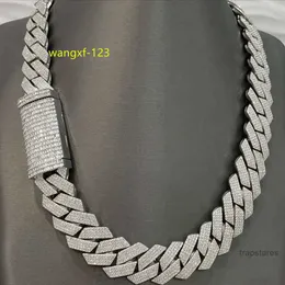 커스터마이즈 가능 18/20/22/24 인치 VVS 다이아몬드 체인 925은 아이스 아웃 Moissanite Miami Necklace Cuban Link Chain M0GM