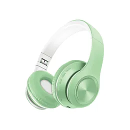 Trådlös söt stil macaron bt headset mobiltelefon röst ringer bluetooth hörlurar hifi stereo spel sport hörlurar fällbara hörlurar