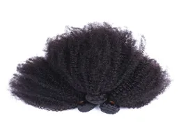 Mongolian Afro Kinky Curly Hair Weave Bundles Natural Color 100 Human Hair NonRemy Hair Weaving6893325