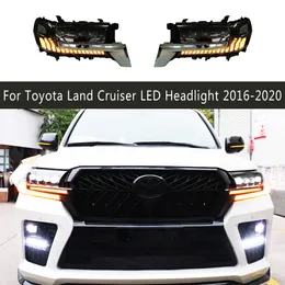 Toyota Land Cruiser LC200 LED 헤드 라이트 16-20 주간 주행 조명 스 트리머 회전 신호 표시기 헤드 라이트 어셈블리의 전면 램프