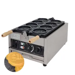 Macchina per torta per waffle con moneta d'oro elettrica 220V 110V in acciaio inossidabile per uso commerciale o domestico 4 pezzi