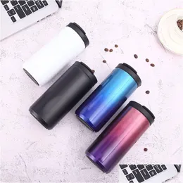 Mugs 1 Pcs 304 Stainless Steel Coffee Cup Portable Vacuum Flask Mug Double-Layer Water Tumbler For Car Drop Delivery Home Garden Kit Dhueh