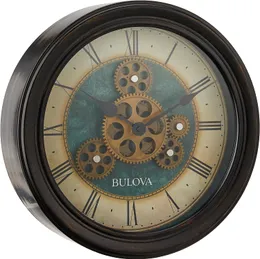 Orologio da parete Bulova Industrial Motion, 12.8, nero invecchiato