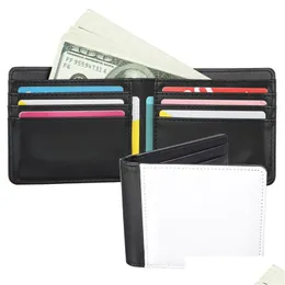 Other Home Storage Organization Creative Diy Sublimation Wallet For Women And Men Blank Leather Purse Business Card Case Gift Drop Dhhiz