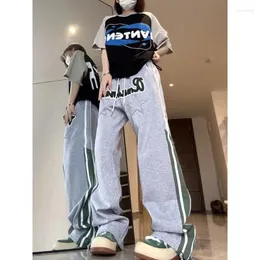 Kadın Pantolon Deeptown Vintage Sıradan Büyük Boyu Sweatpants Kadın Kore Sokak Giyim Geniş Bacak Y2K HIPPIE HARAJUKU GYARU BÖLGELER