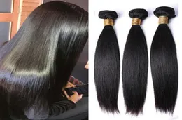 9a pacotes de cabelo reto virgem cru extensões de cabelo indiano em linha reta trama do cabelo humano tecer pacotes barato weaving1450910
