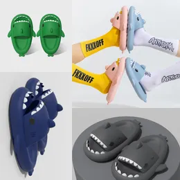 2024 Men Women Slippers Shark Slide Sandals Home Outdoor Beach Shoes Cartoon Bathroom Sneakers Non-Slip Soft size36-47