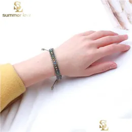 Kedja etniska rispärlor akrylvävd armband för kvinnor boho ihålig liten colorf pärla mode smycken gif droppleverans smycken b dhavo